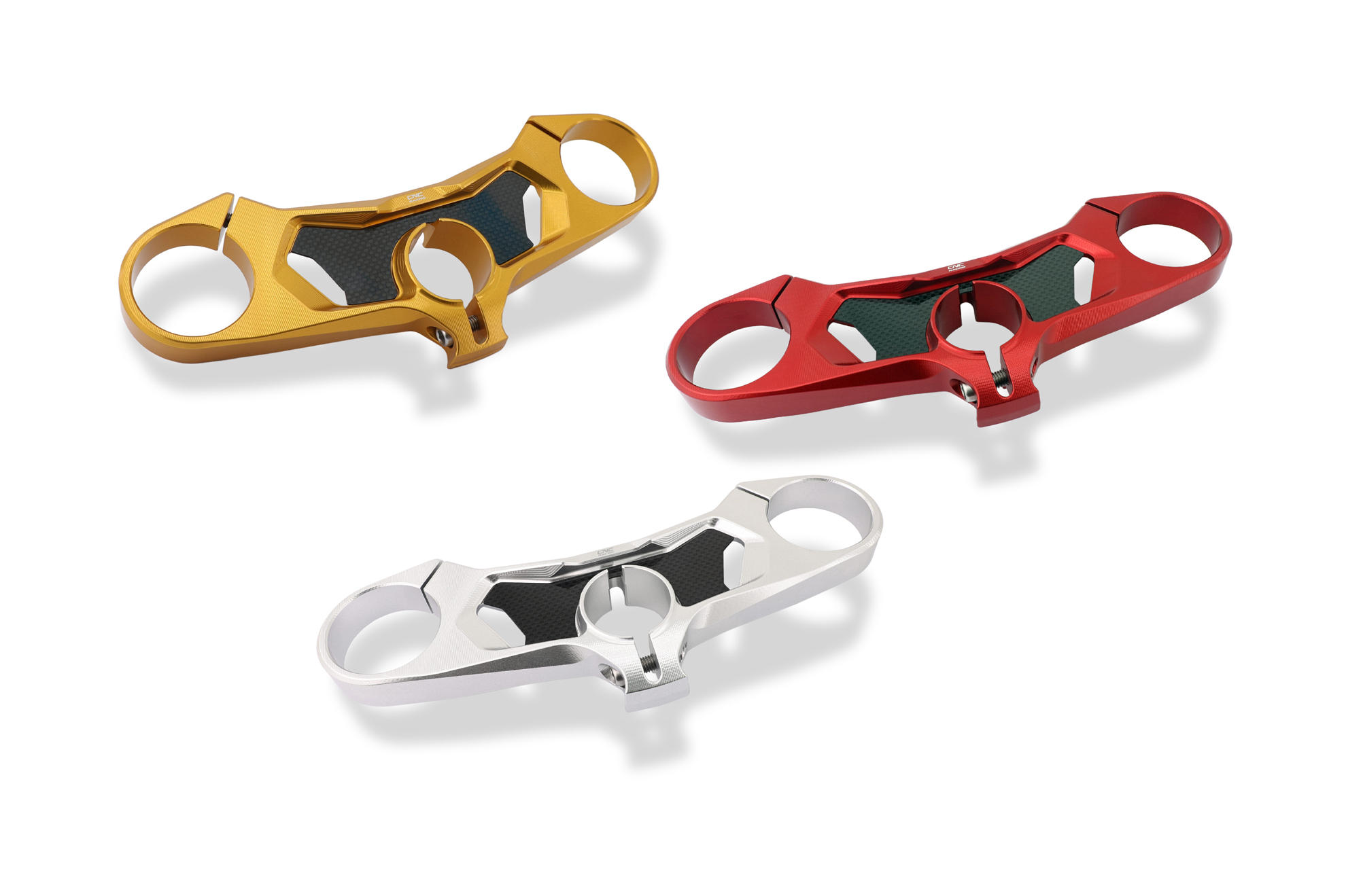 Velbon 3点SET V4-unit QHD-33 CLAMP KITII CNC Racing Carbon Fiber Inlay Upper Triple Clamp Kit for Ducati